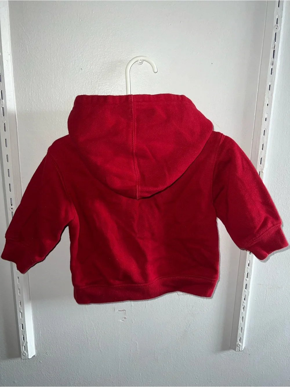 Y2K OshKosh Red Hooded Zip Sweatshirt with Navy Lining and Embroidered Logo